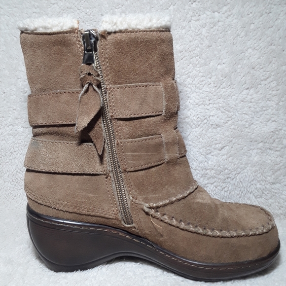 Soft Walk Tan Suede Leather Boots Size 5 - Picture 5 of 12